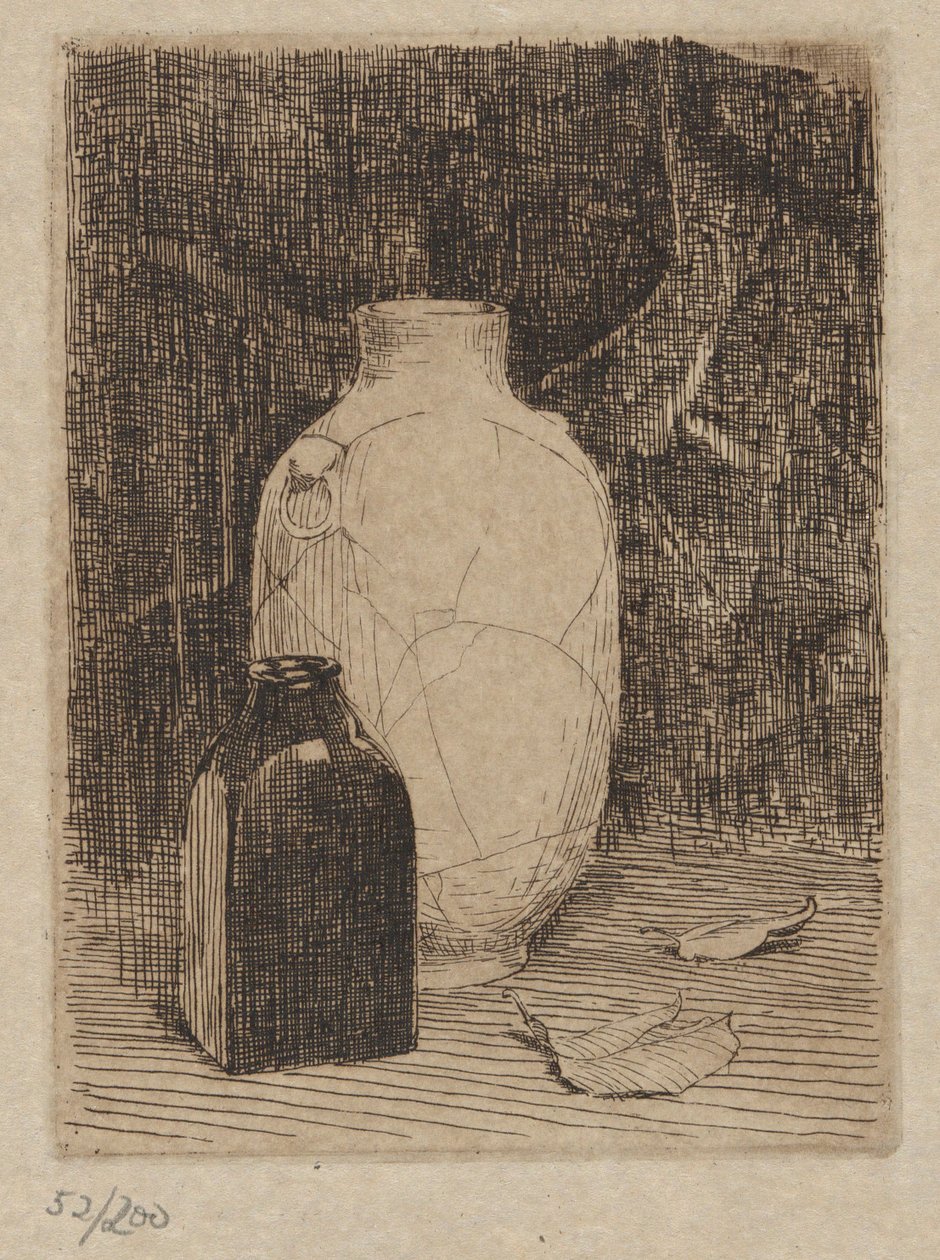 Stilleven met Vaas en Fles door Emil Carlsen