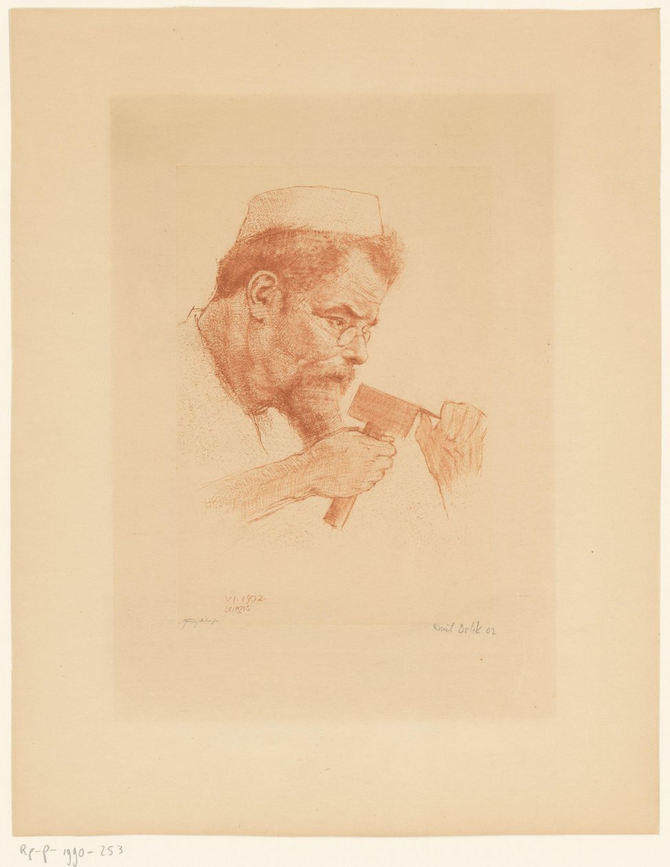 Portret van Max Klinger door Emil Orlik