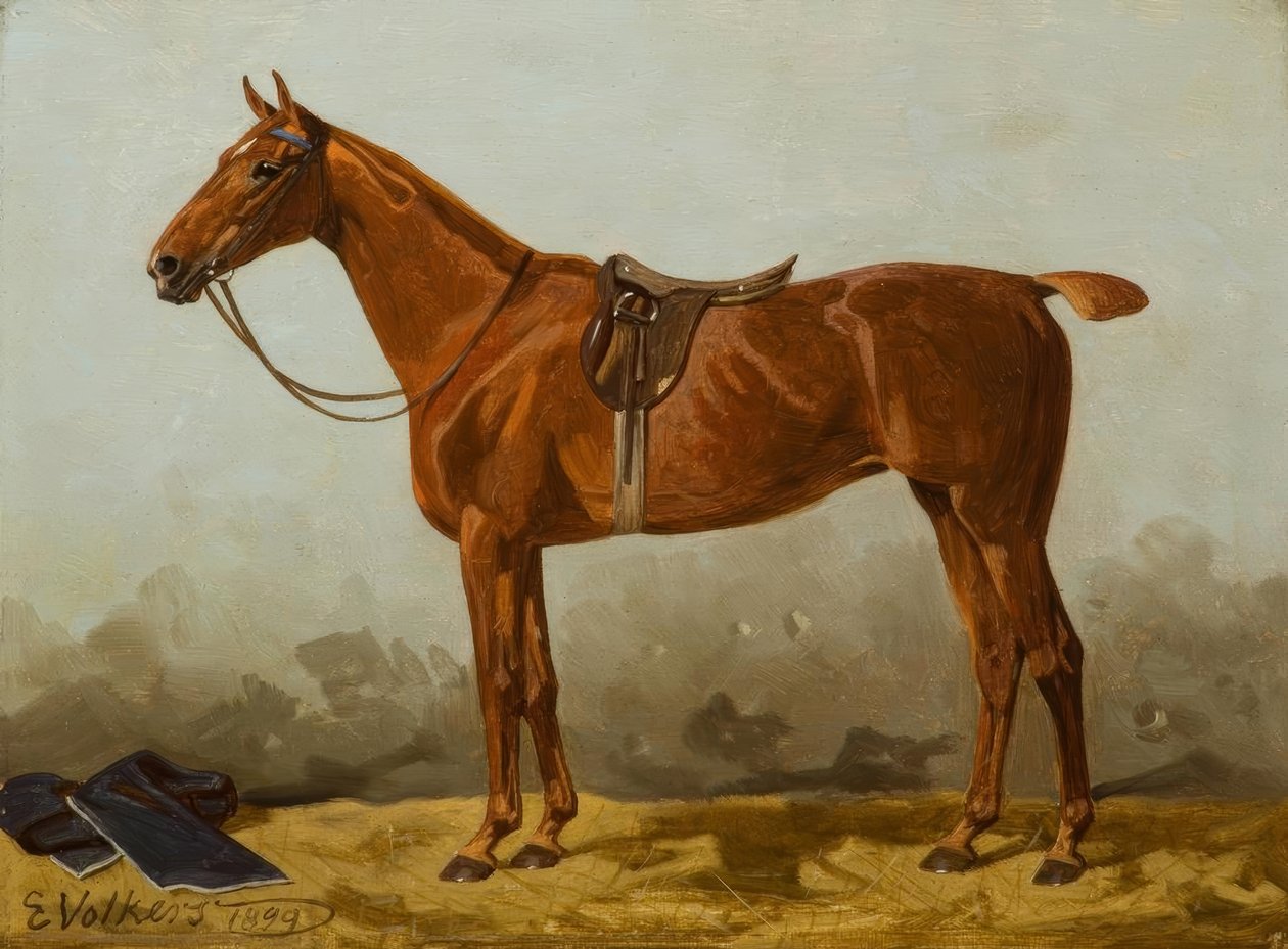 Gezadelde vos door Emil Volkers