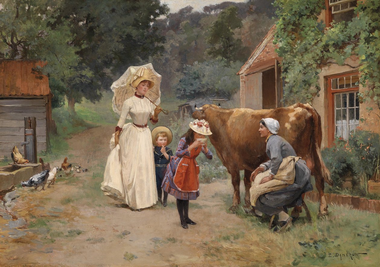 Bezoek aan de boerderij door Emile Dameron