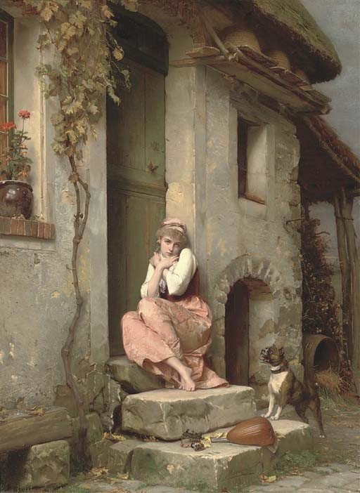 De poepende man door Emile Pierre Metzmacher