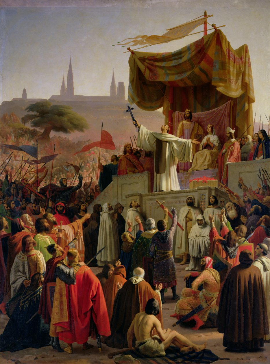 St. Bernard predikt de Tweede Kruistocht in Vezelay, 31 maart 1146 door Emile Signol