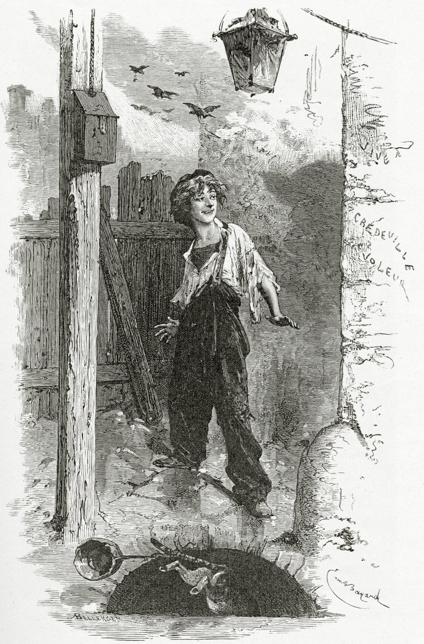 Gavroche, 19e Eeuw door Emile Antoine Bayard