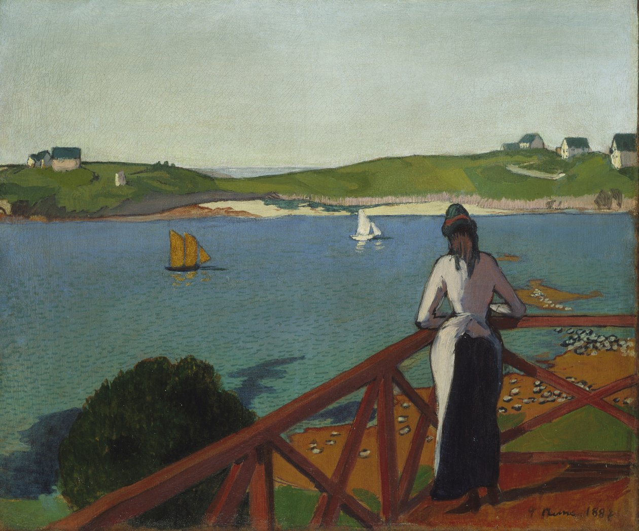 Middag in Saint-Briac door Emile Bernard