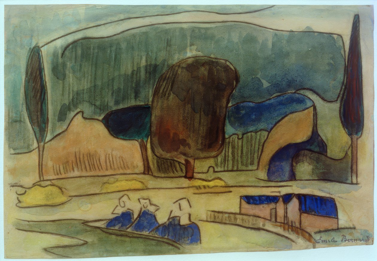 Bretons landschap door Emile Bernard
