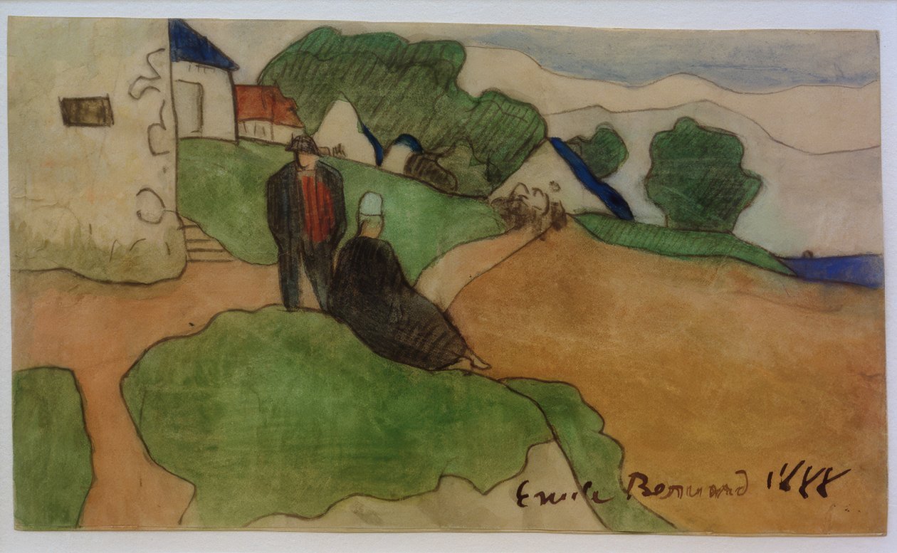 Bretons dorp door Emile Bernard