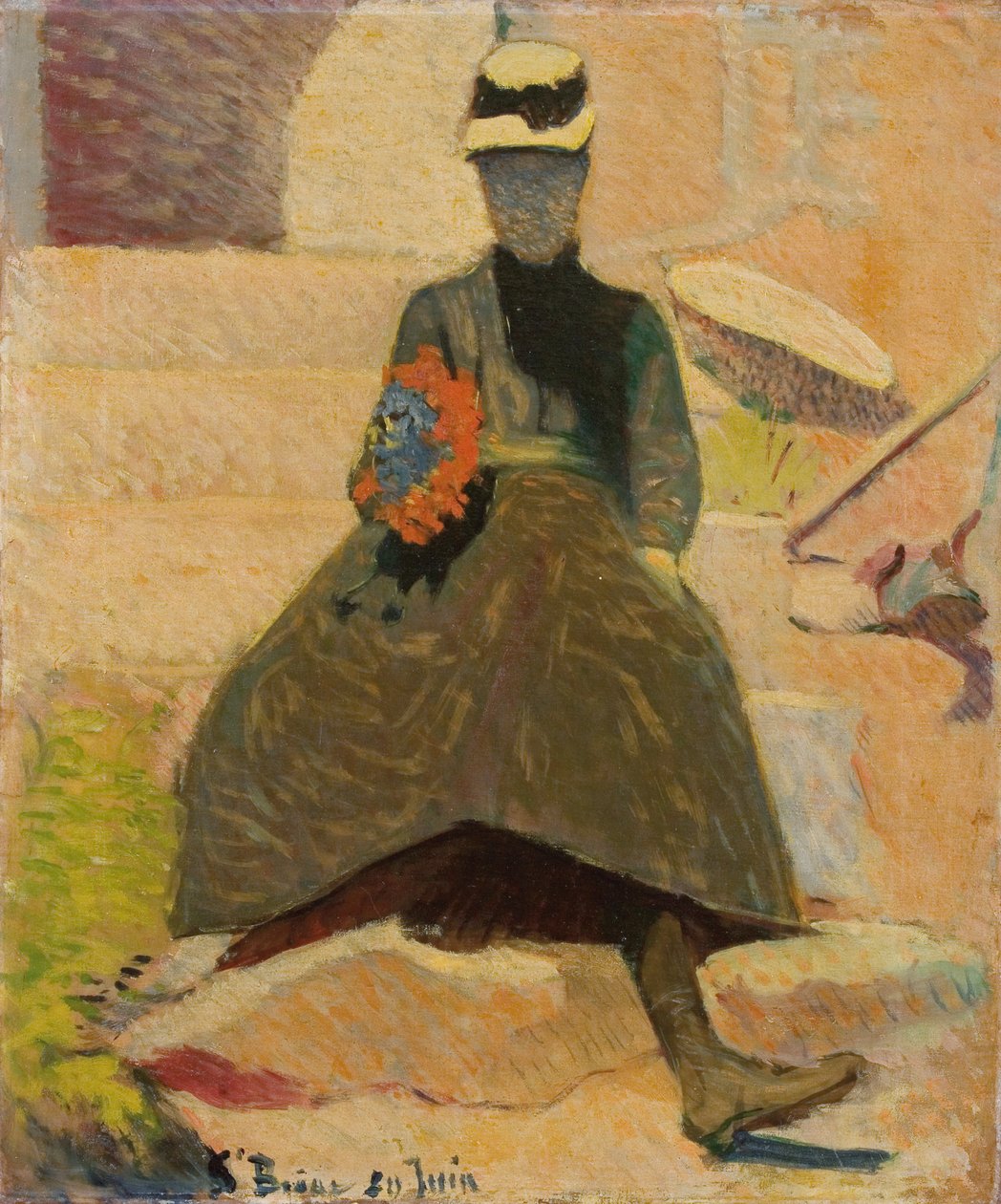 Vrouw in Saint-Briac, 1886 door Emile Bernard