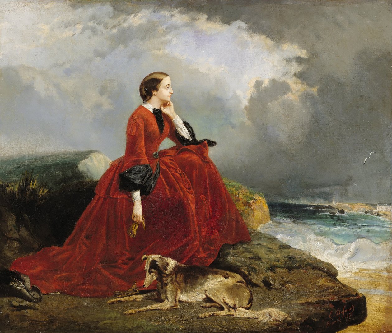 Keizerin Eugénie 1826-1920 in Biarritz door Emile Defonds