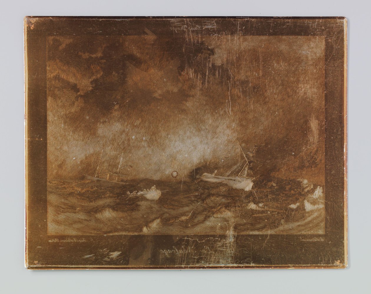 Schipbreuk door Emile Frédéric Salmon (signed by artist)