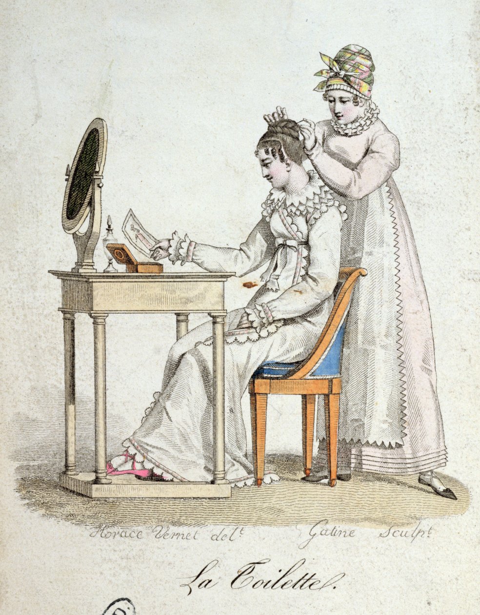 De kaptafel, ca. 1816 door Emile Jean Horace Vernet
