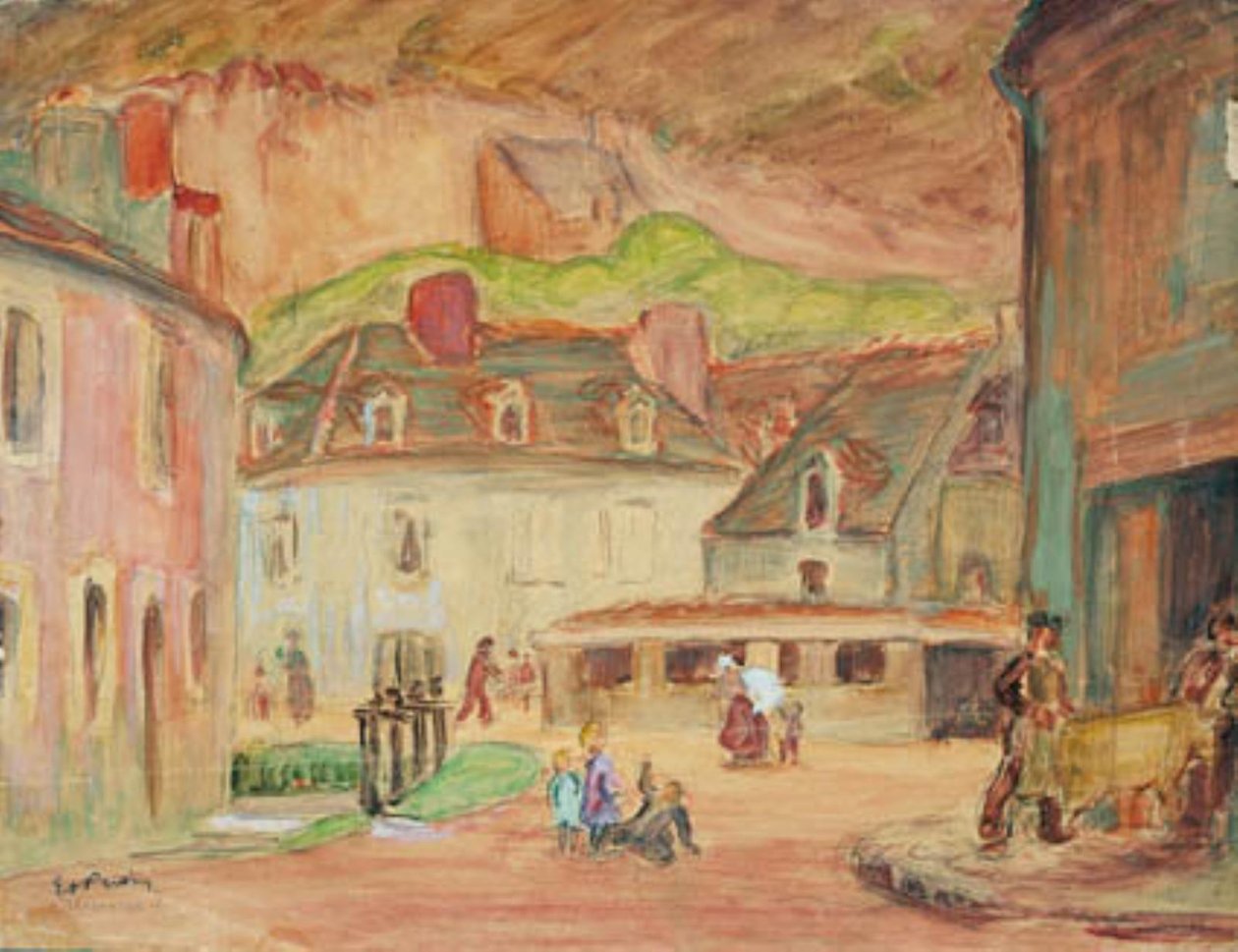 De leerlooierijen in Falaise, Normandië door Emile Othon Friesz