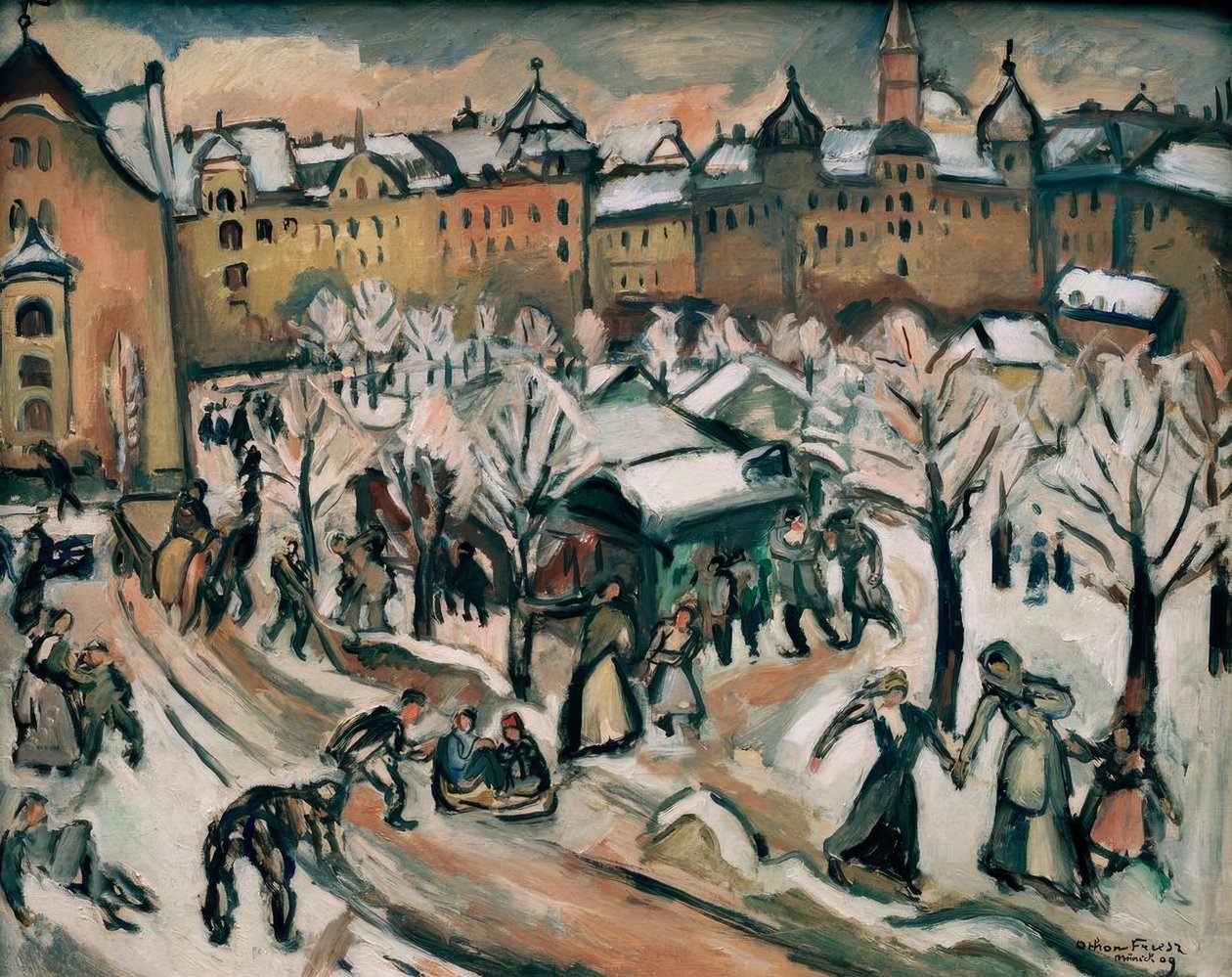 Sneeuw in München door Emile Othon Friesz