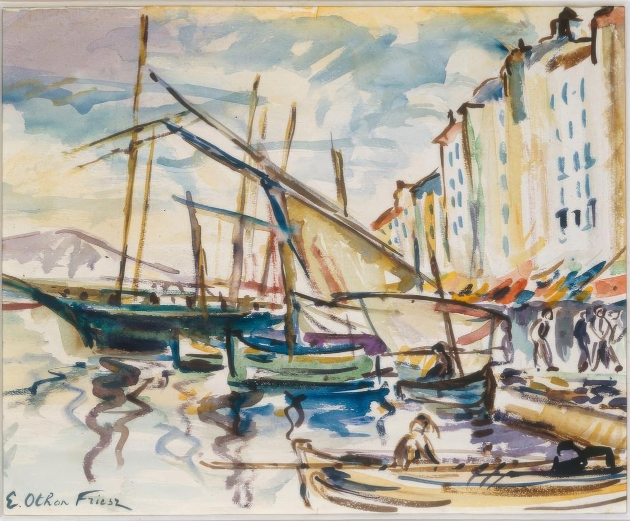 Haven van Toulon door Emile Othon Friesz