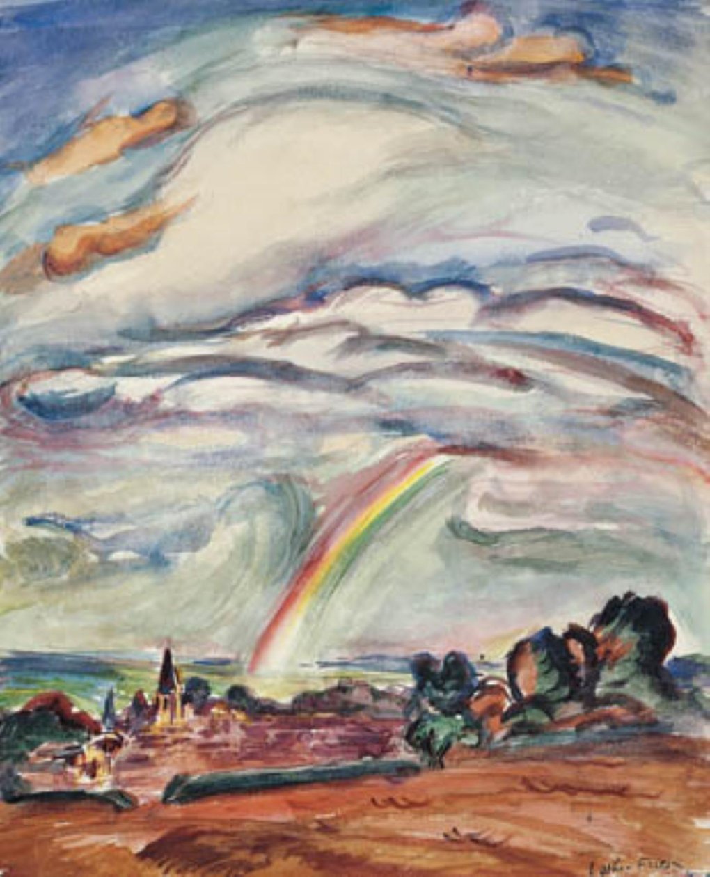 De regenboog. Montiullier door Emile Othon Friesz