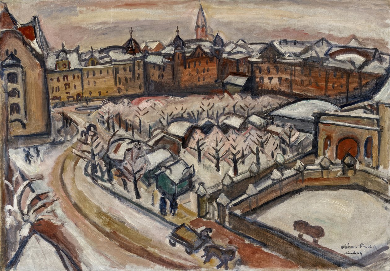 Sneeuw in München door Emile Othon Friesz