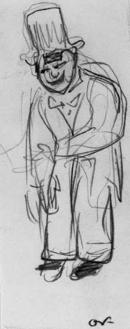 Staande clown met hoge hoed door Emile Othon Friesz