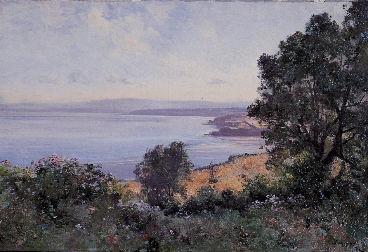 Douarnenez tarwe en bomen in zicht door Emmanuel Lansyer