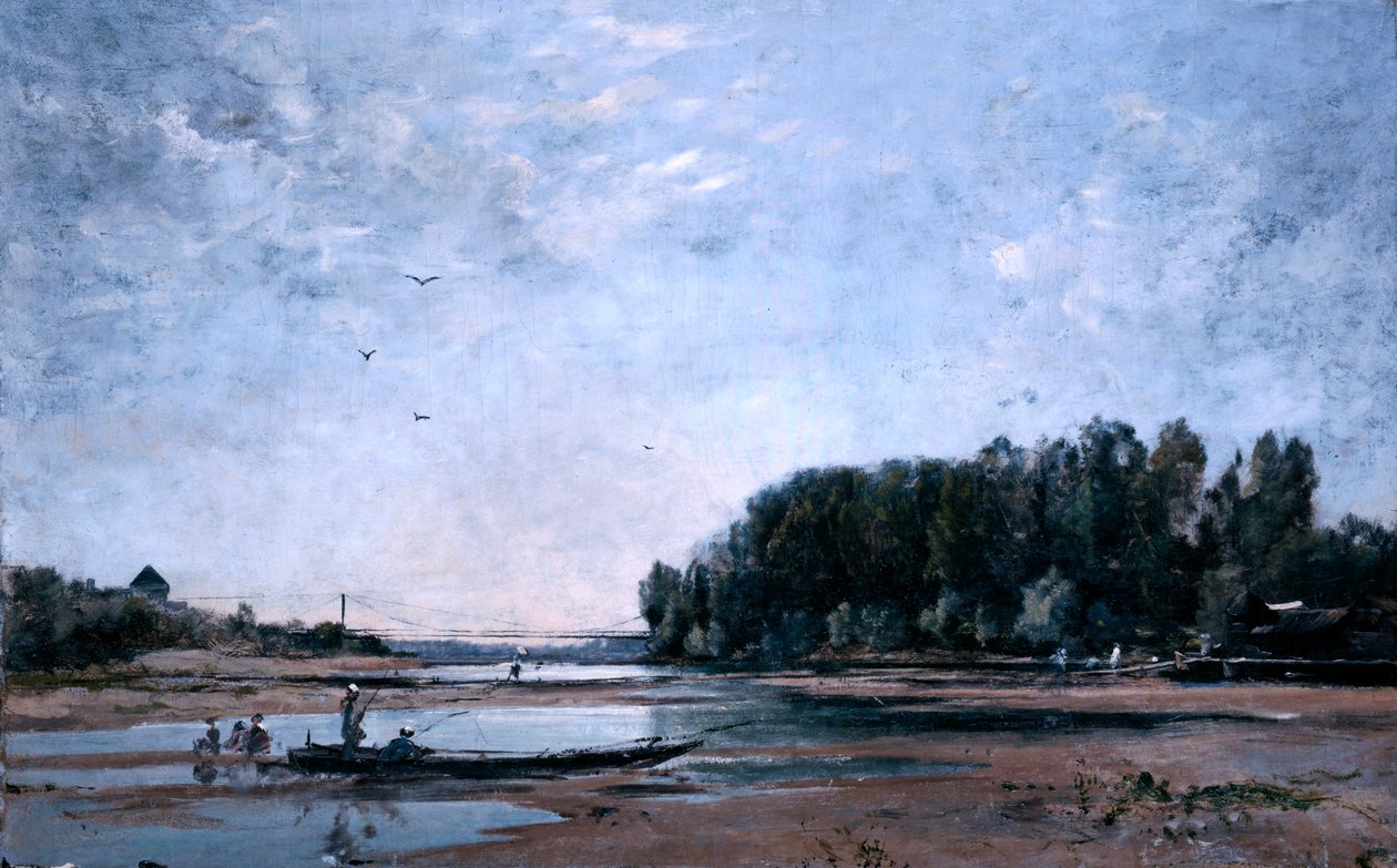 Vissersboten op de Loire, 1865 door Emmanuel Lansyer