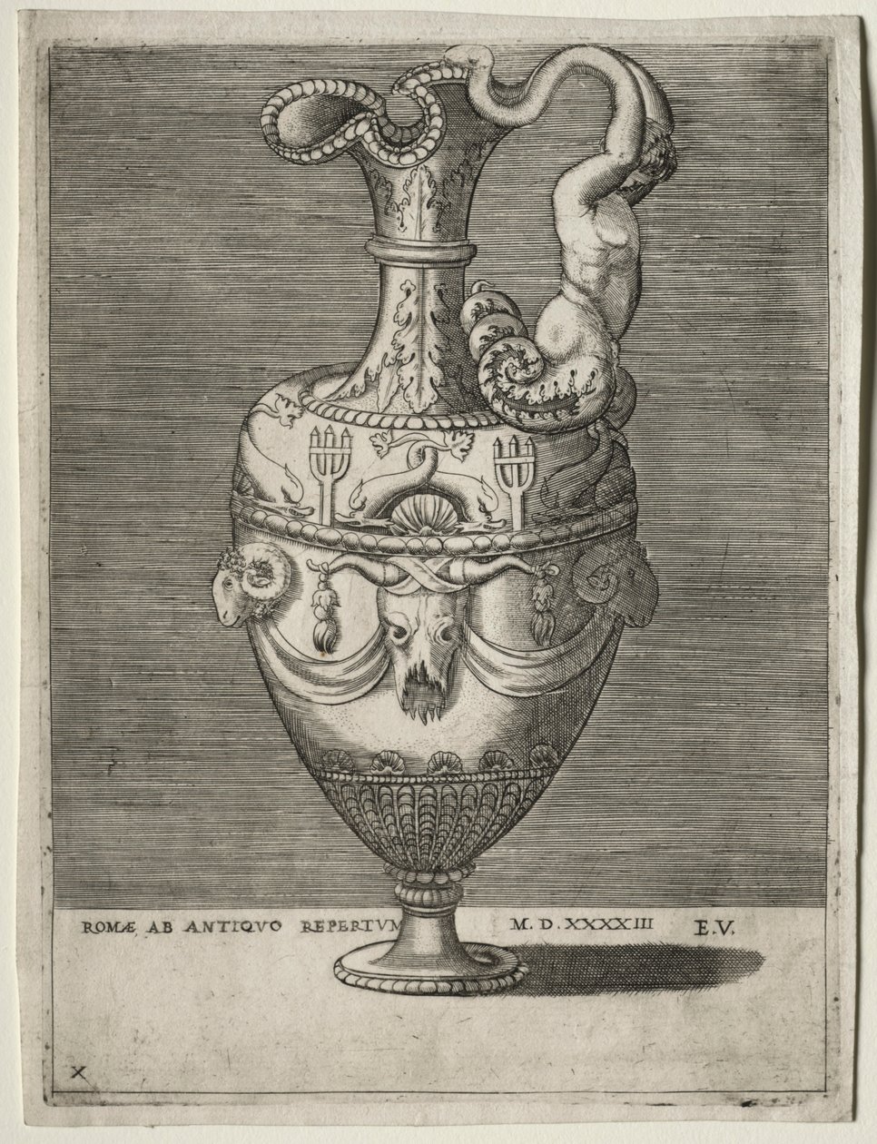 Schenkkan versierd met dolfijnen, 1543 door Enea Vico