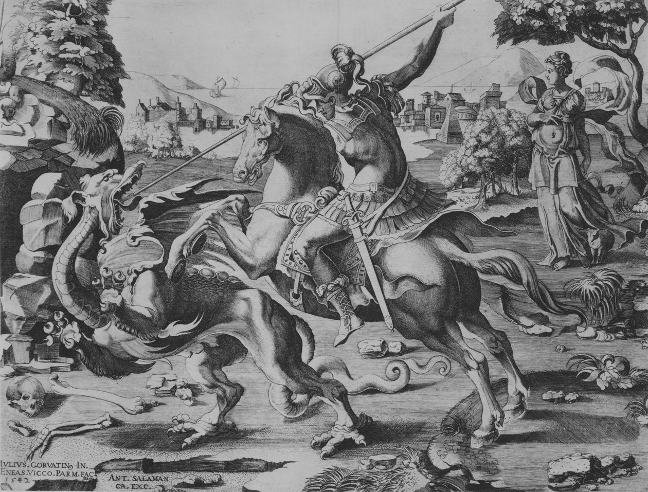 Sint Joris Doodt de Draak door Enea Vico