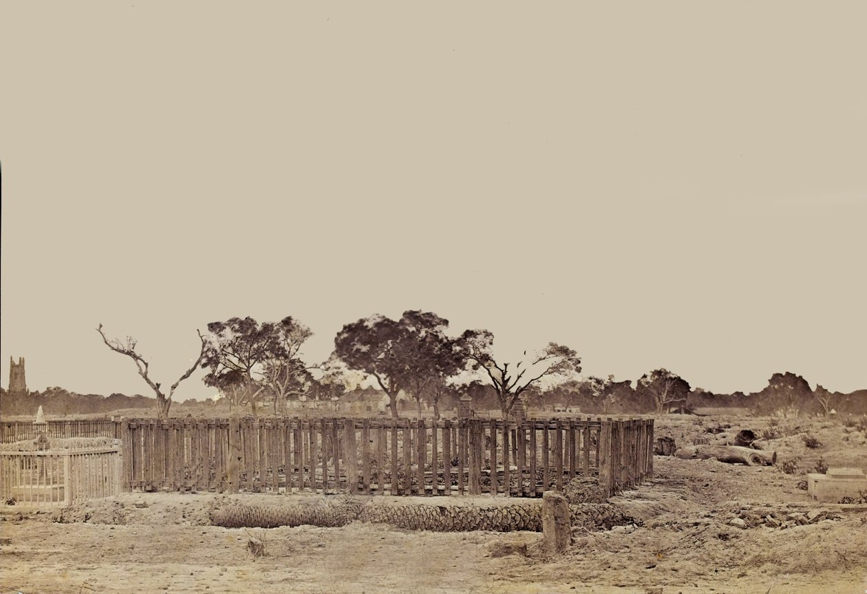 Indiaas landschap, ca. 1858 (sepia foto) door English Photographer