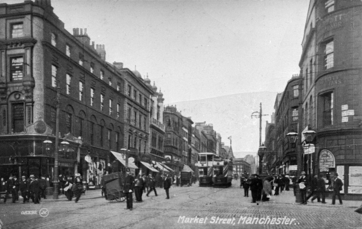 Market Street, Manchester, ca. 1910 door English Photographer