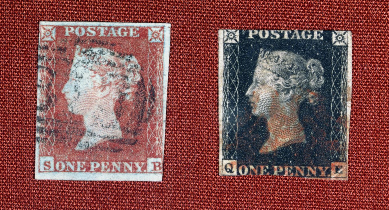 Penny Black en Penny Red, 1850 door English Photographer