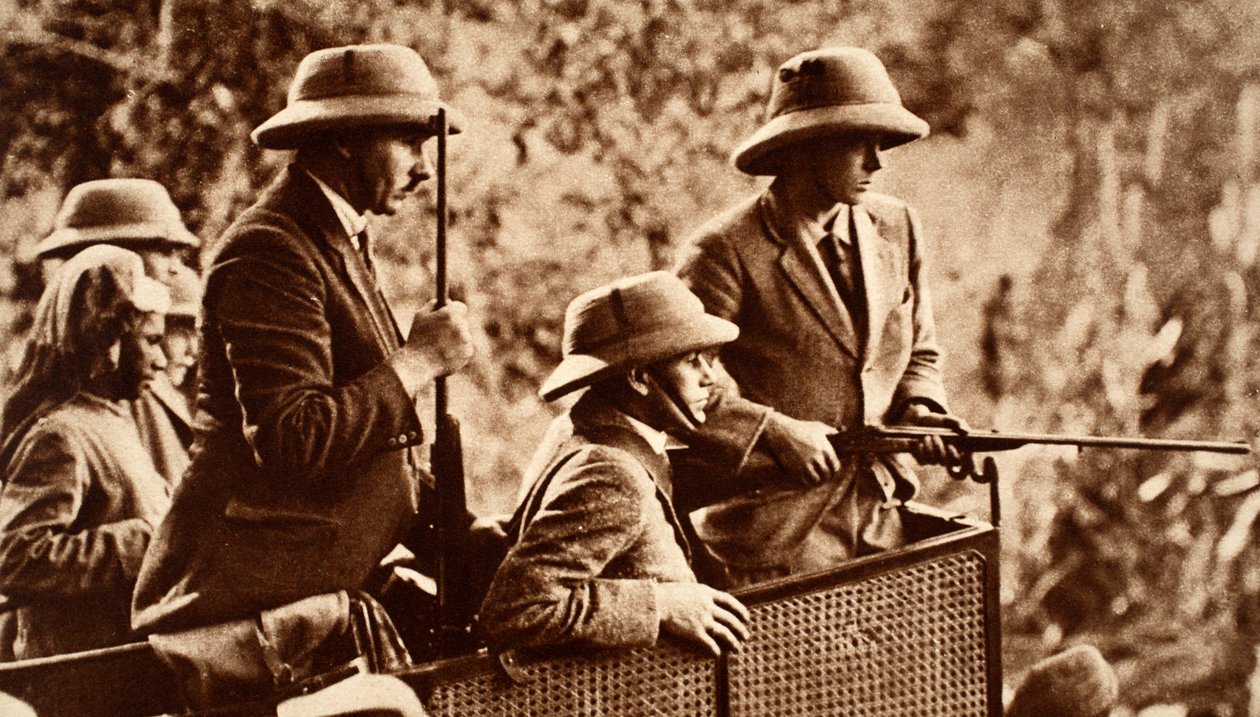 De Indiase tour - koning Edward VIII op tijgerjacht in Nepal, 1921 door English Photographer