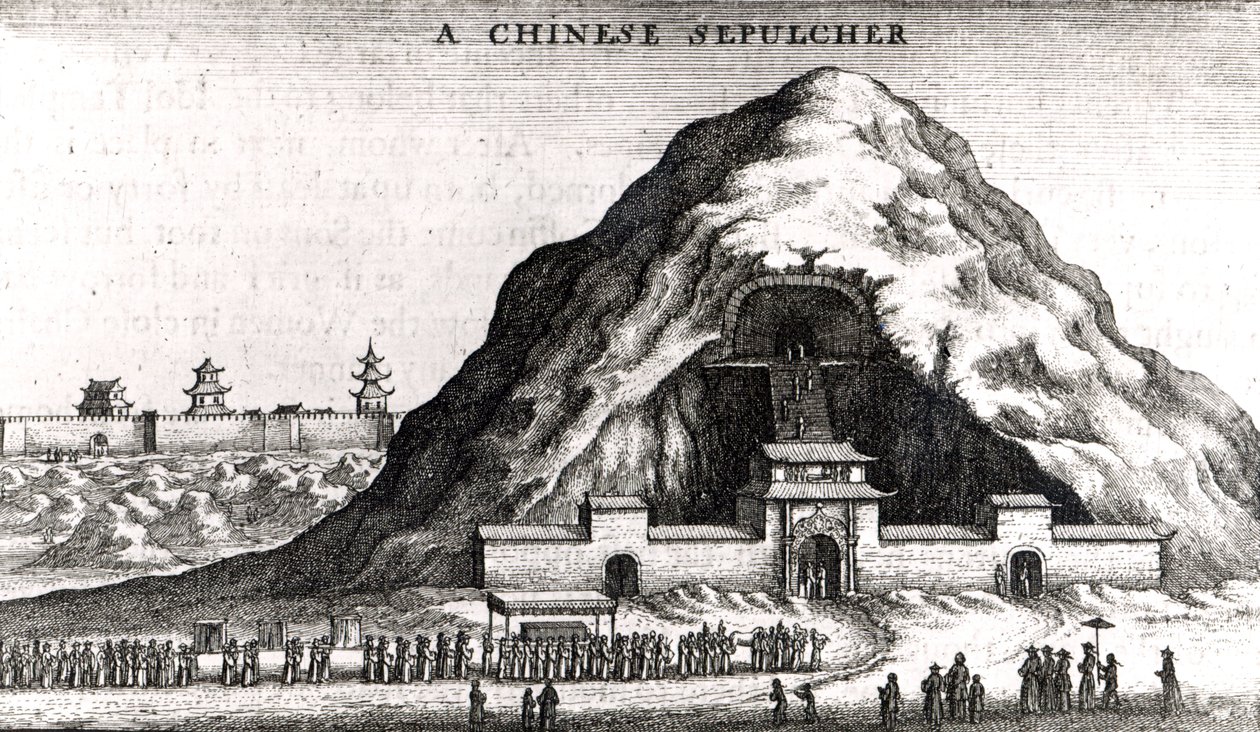 Een Chinees graf, 1669 door English School