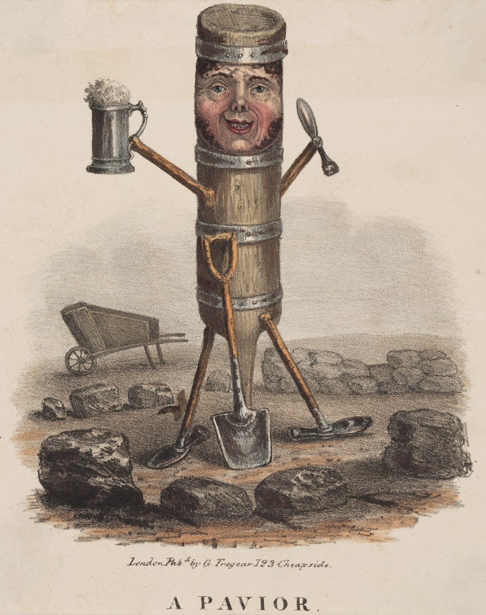 Een Straatmaker, ca. 1810-60 door English School