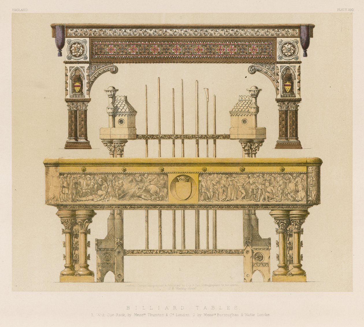 Biljarttafels (chromolitho) door English School