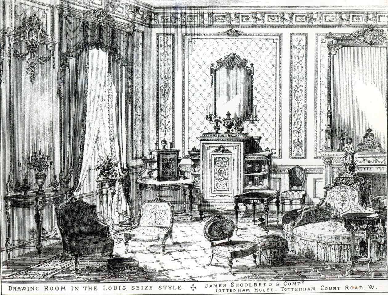 Salon in Louis Seize-stijl door English School