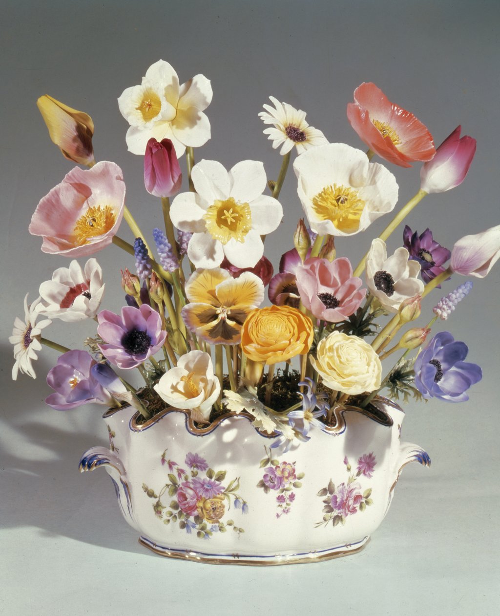 Bloemen in een pot, Royal Worcester door English School