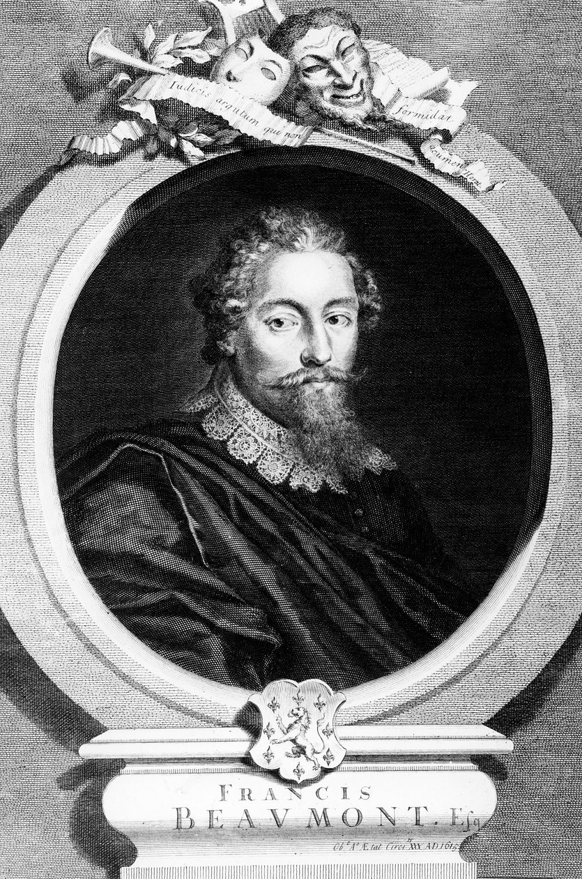 Francis Beaumont, gegraveerd door George Vertue, 1729 door English School