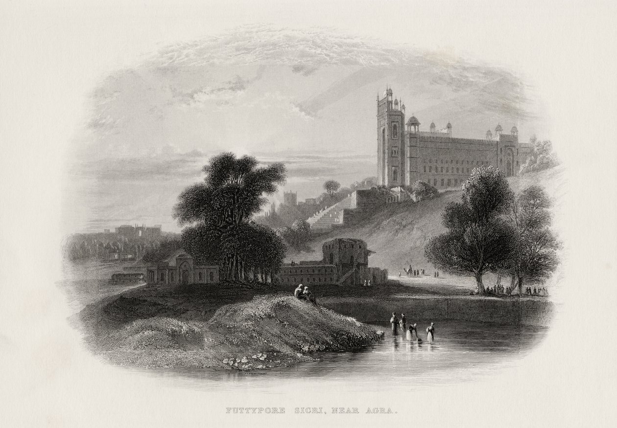 Futtypore Sicri bij Agra, India door English School