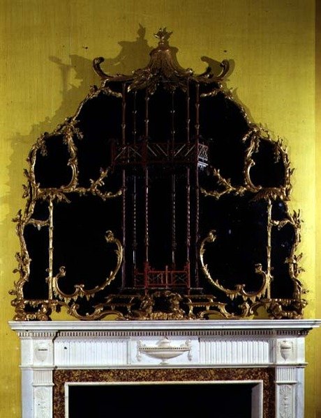 George II chinoiserie schouwspiegel, ca.1750 door English School