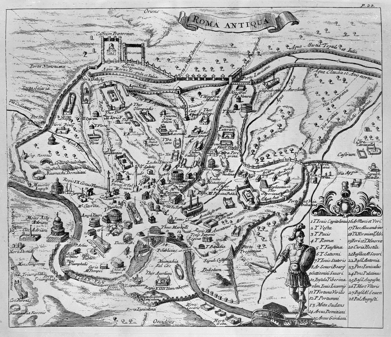 Kaart van het oude Rome door English School