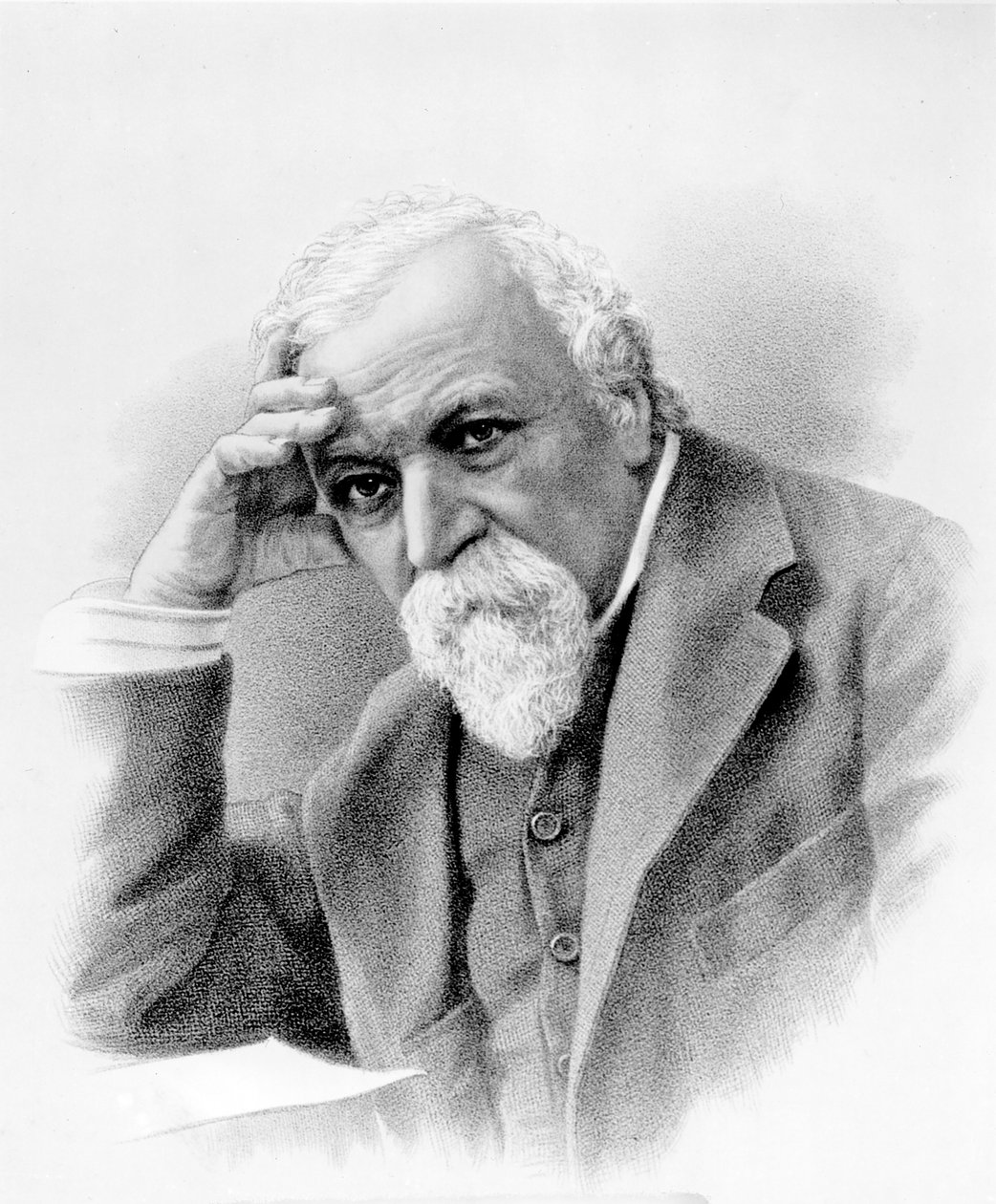 Portret van Robert Browning door English School