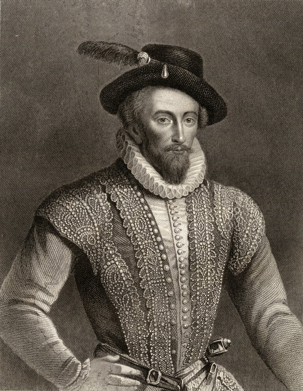 Portret van Sir Walter Raleigh (c.1554-1618) door English School