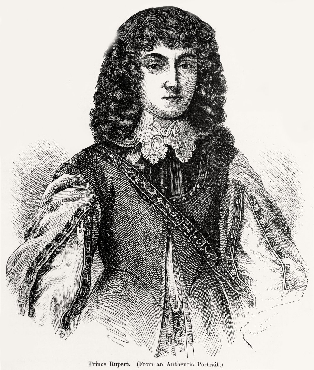 Prins Rupert (1619-82) van een authentiek portret door English School