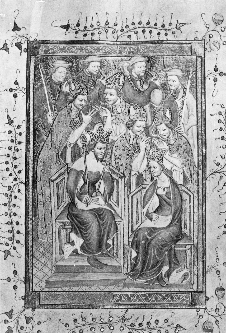 De kroning van Richard II door English School