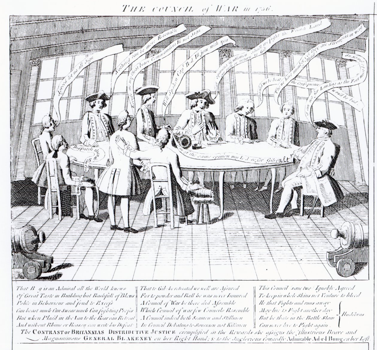 De oorlogsraad in 1756 door English School