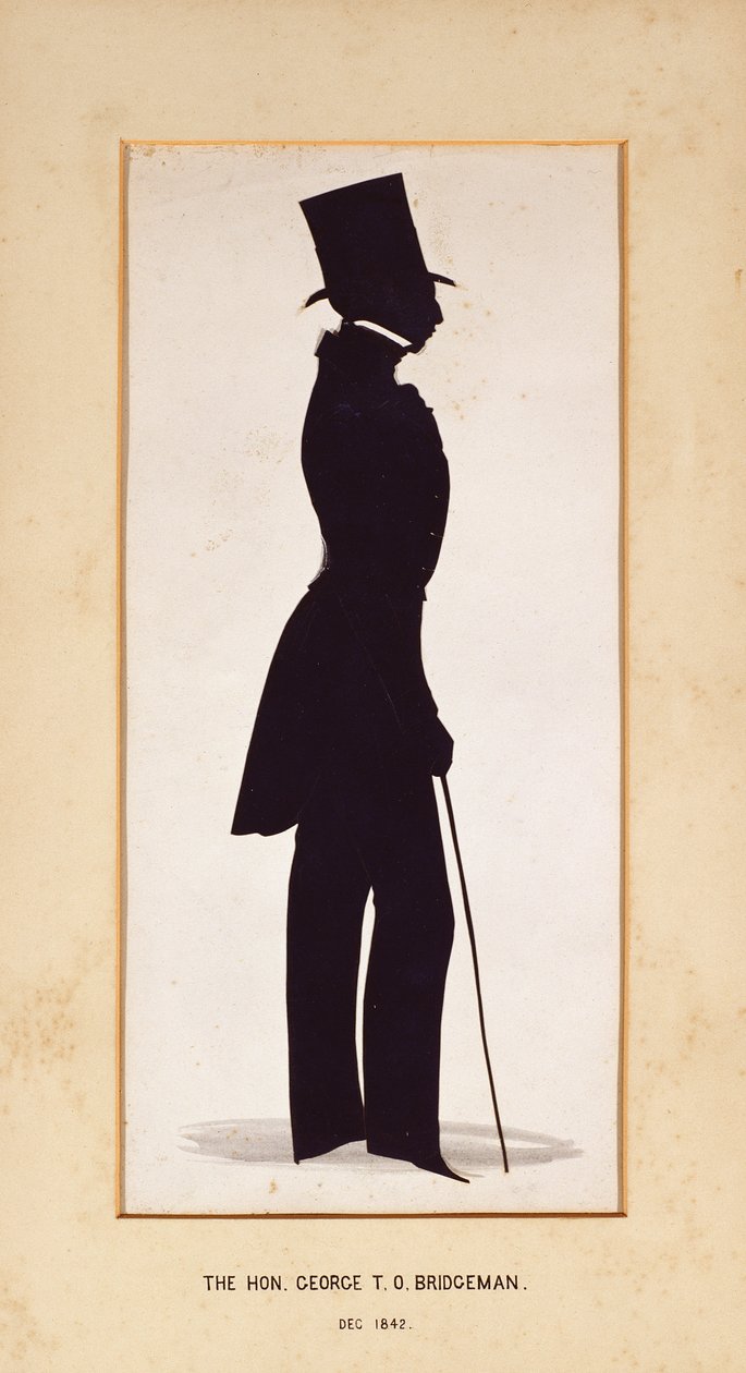 The Hon. George Bridgeman, silhouet door een onbekende kunstenaar, 1842 door English School