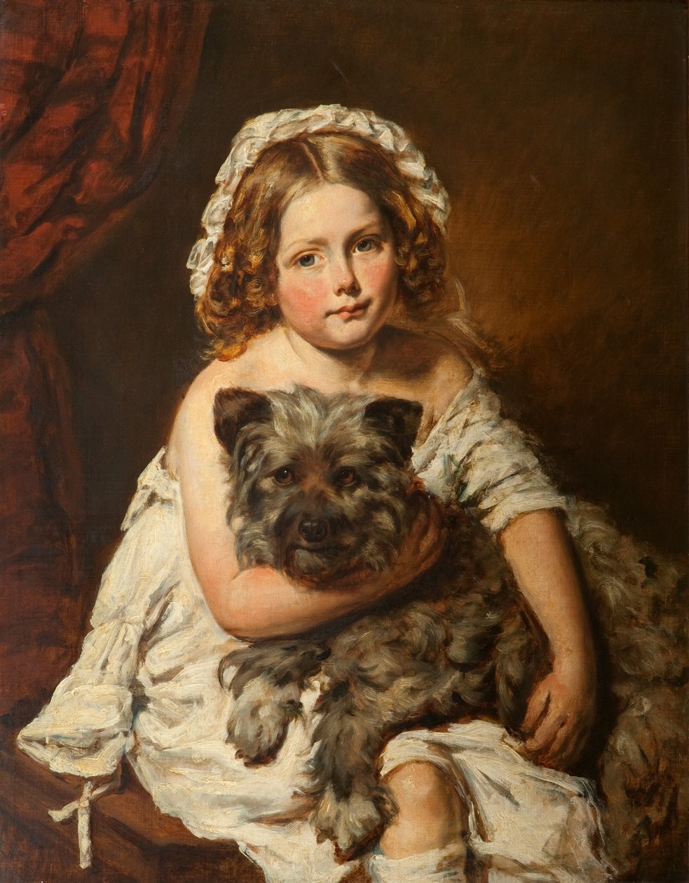 Jong meisje met haar hond door English School