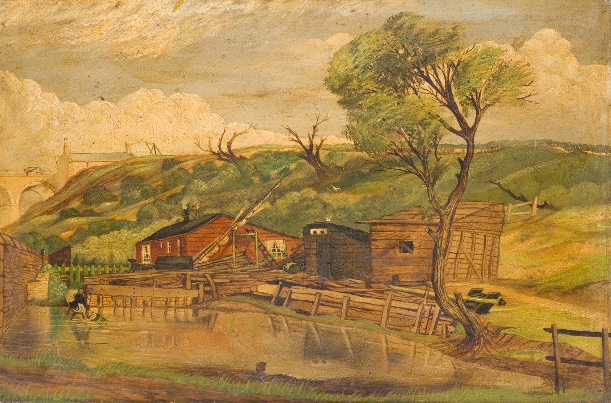 Landschap met Vijver door English School English School