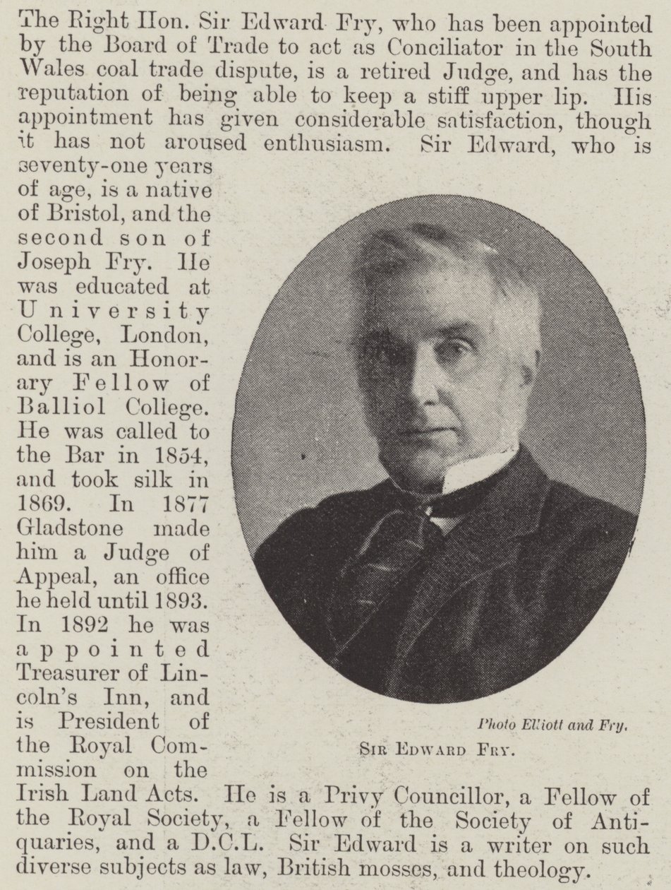 Sir Edward Fry door English Photographer