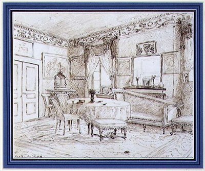 Een Engelse Regency salon interieur, Londen door English School