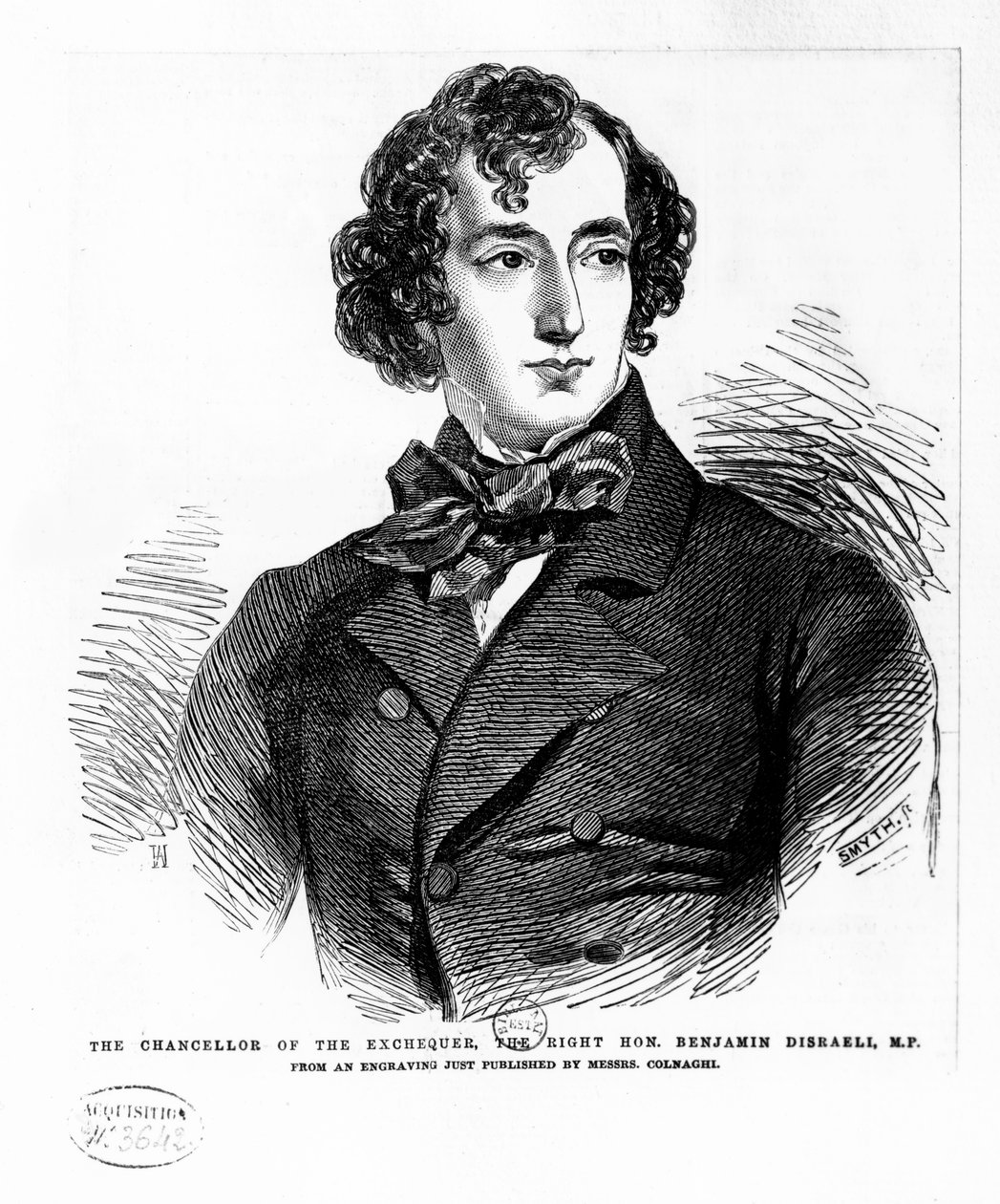 Benjamin Disraeli, c.1837 (gravure) door English School