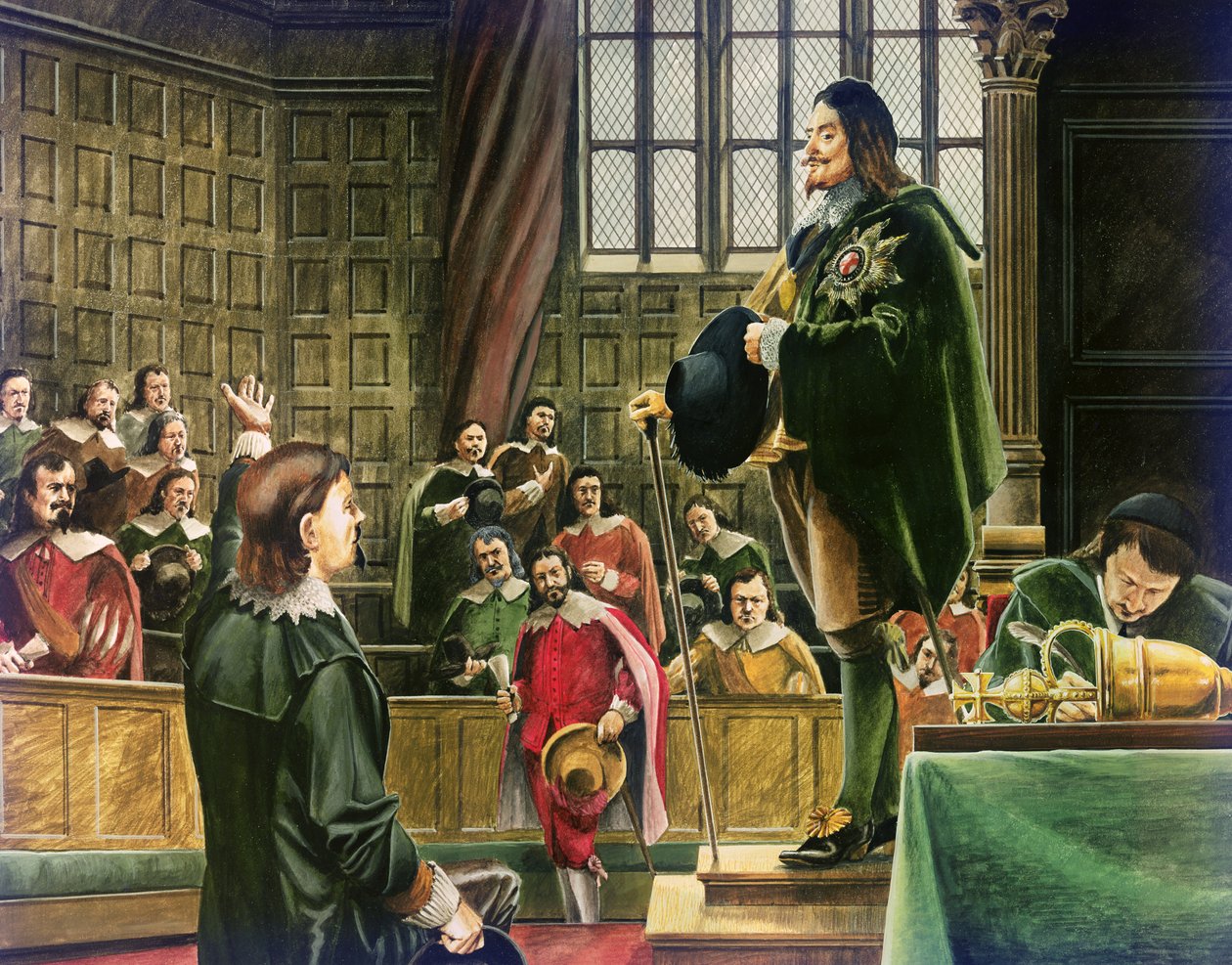 Karel I in het Lagerhuis door English School