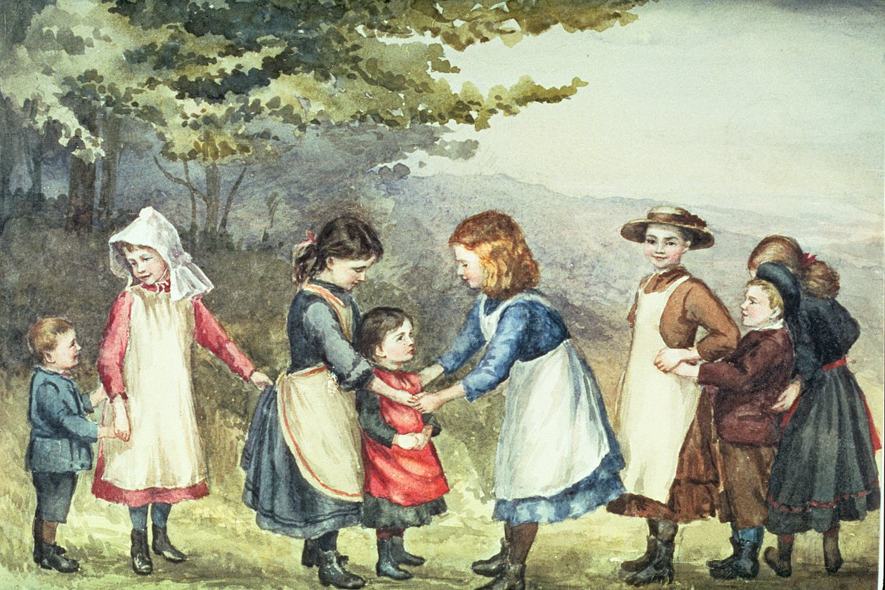 Kinderspelen, c.1880 door English School